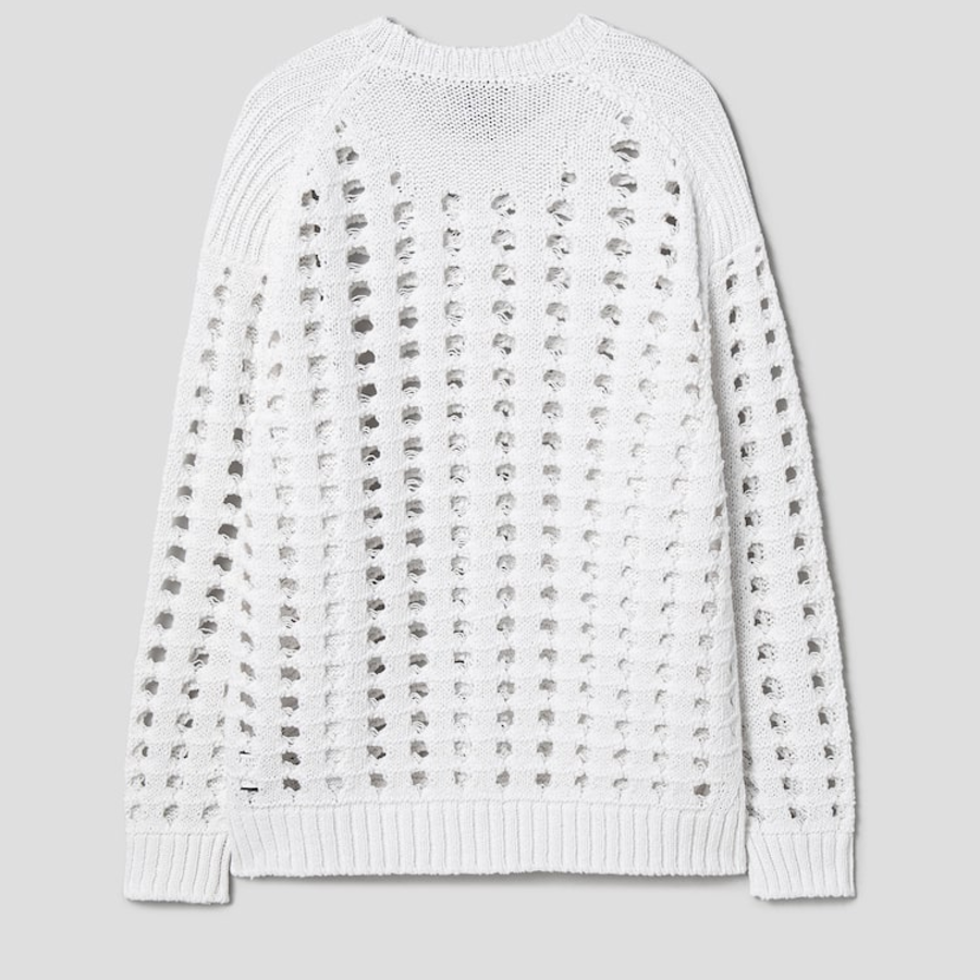 JUUN.J Net Texture Pullover – White