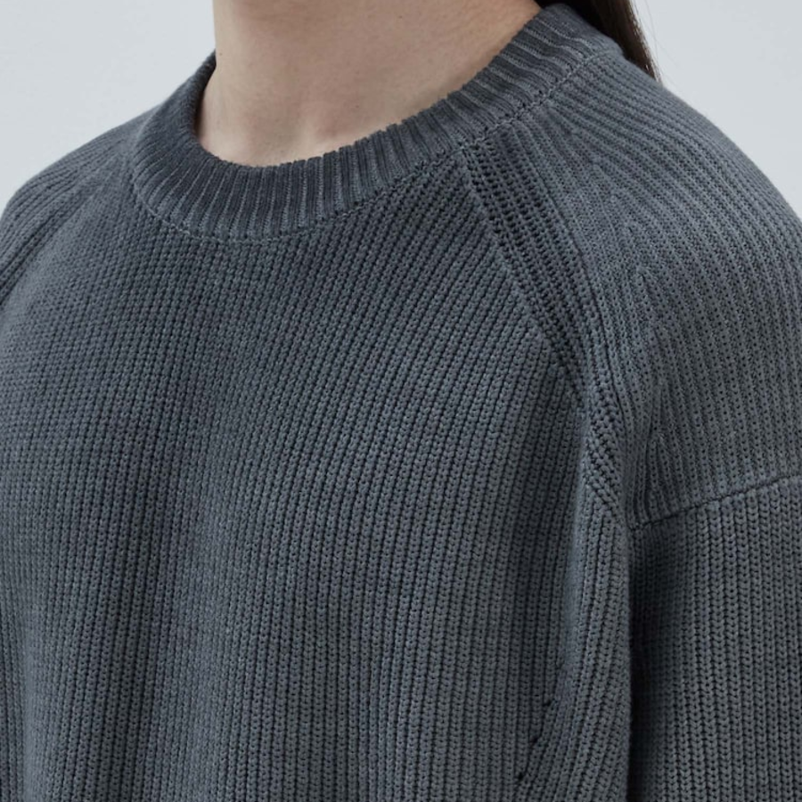 JUUN.J Cotton Dyed Pullover Sweater – Grey