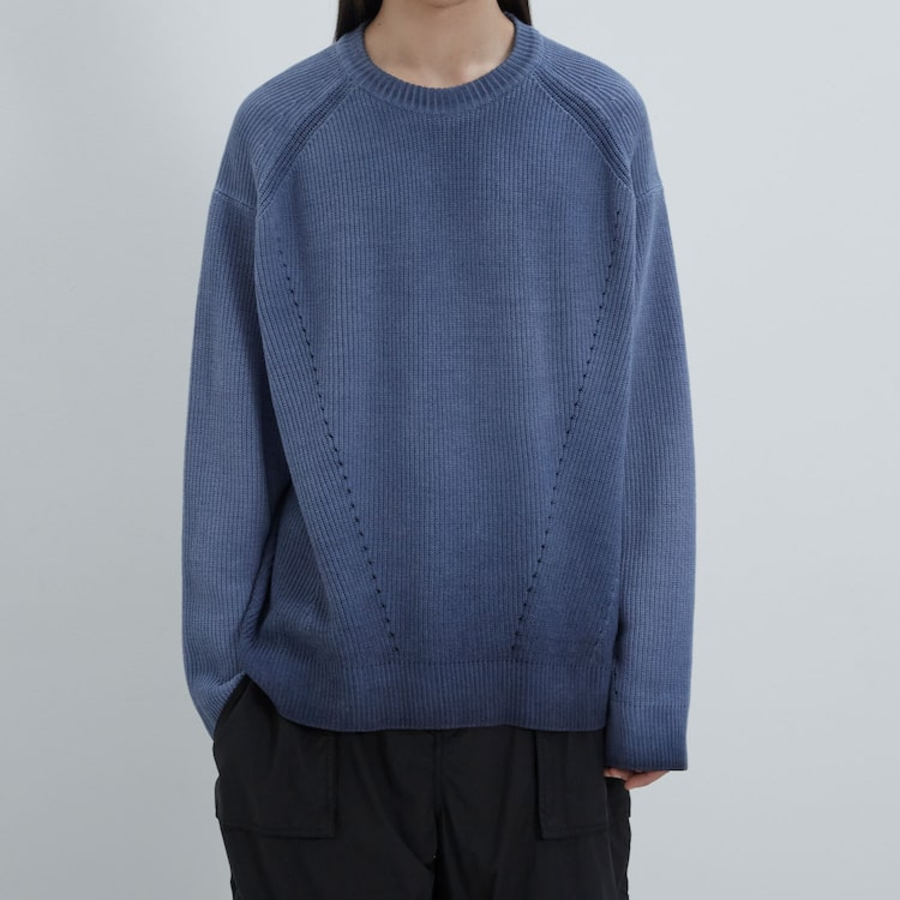 JUUN.J Cotton Dyed Pullover Sweater – Blue