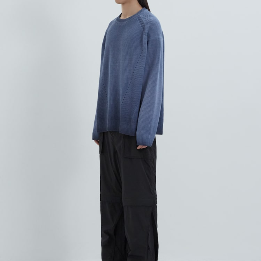 JUUN.J Cotton Dyed Pullover Sweater – Blue