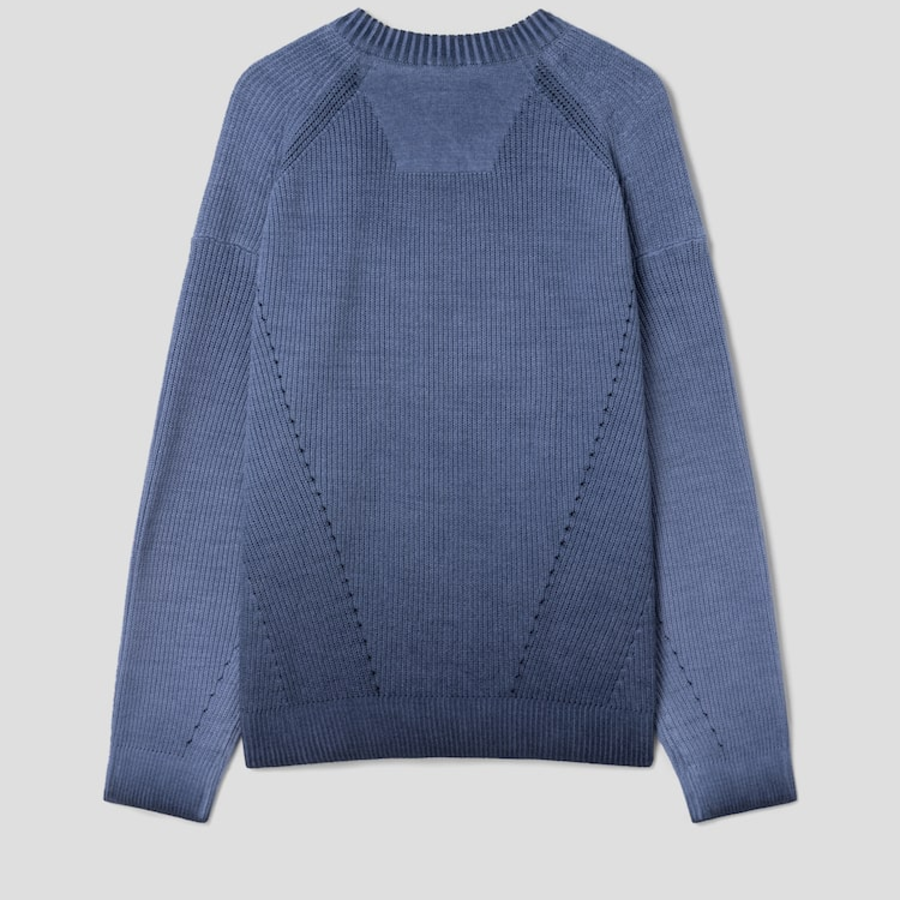 JUUN.J Cotton Dyed Pullover Sweater – Blue