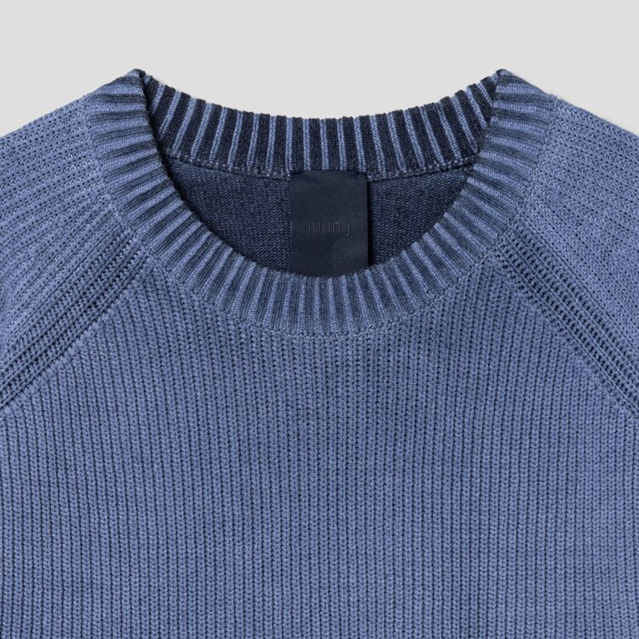 JUUN.J Cotton Dyed Pullover Sweater – Blue