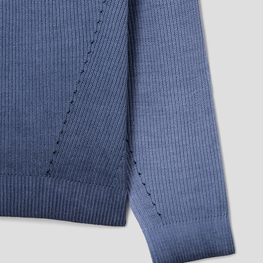 JUUN.J Cotton Dyed Pullover Sweater – Blue