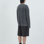 JUUN.J Mixed Texture Stripe Dyed Pullover Sweater – Ash
