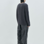 JUUN.J [CORE] Twist Detail Button Opening Pullover Jumper – Grey