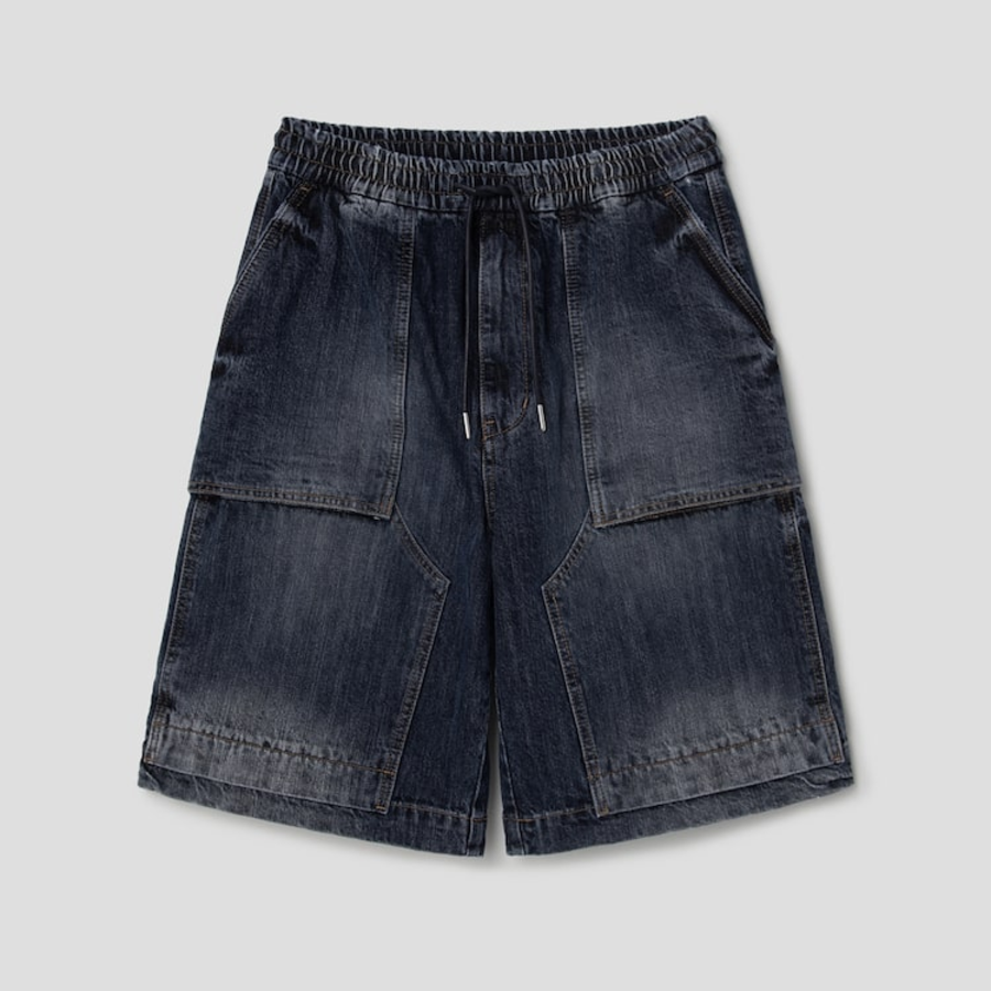 JUUN.J [Pre-Order] Denim Carpenter Shorts – Blue
