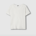 JAJU Cotton Strong Twist U-Neck T-Shirt – White