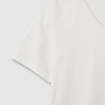 JAJU Cotton Strong Twist U-Neck T-Shirt – White