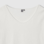 JAJU Cotton Strong Twist U-Neck T-Shirt – White