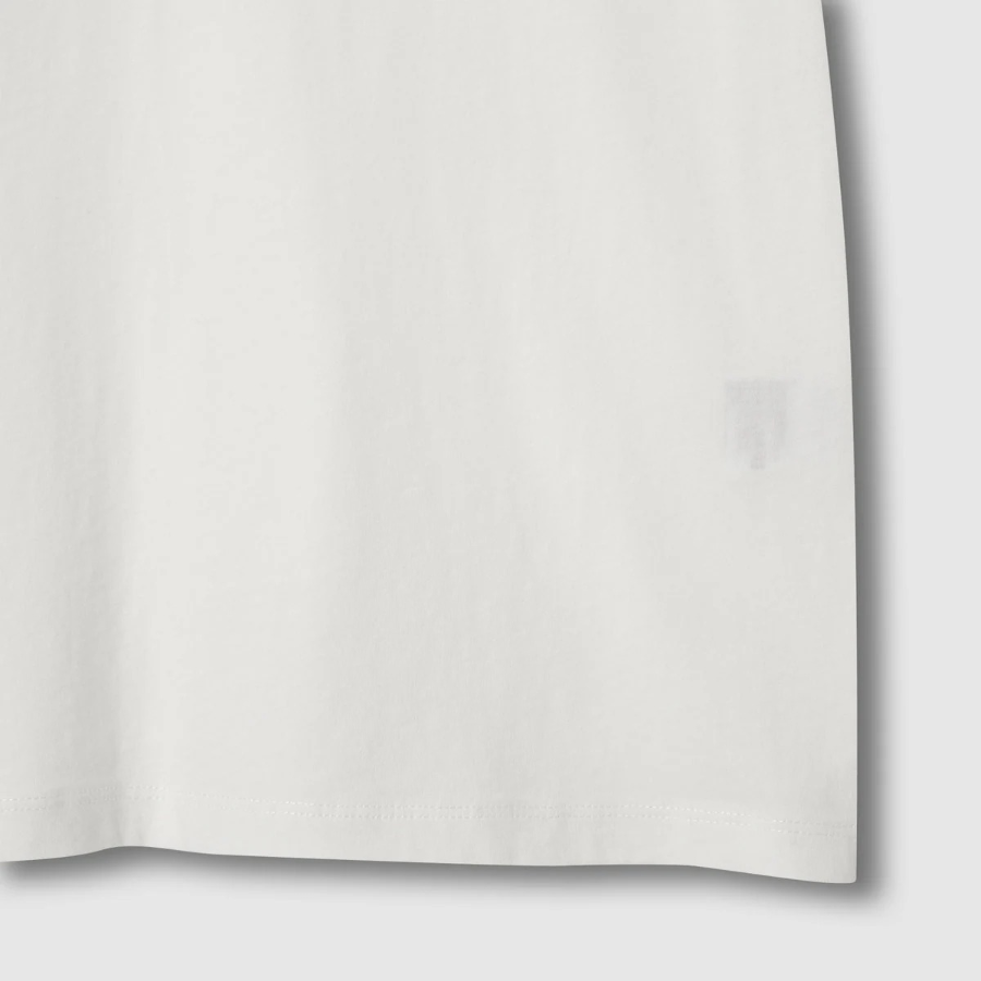 JAJU Cotton Strong Twist U-Neck T-Shirt – White