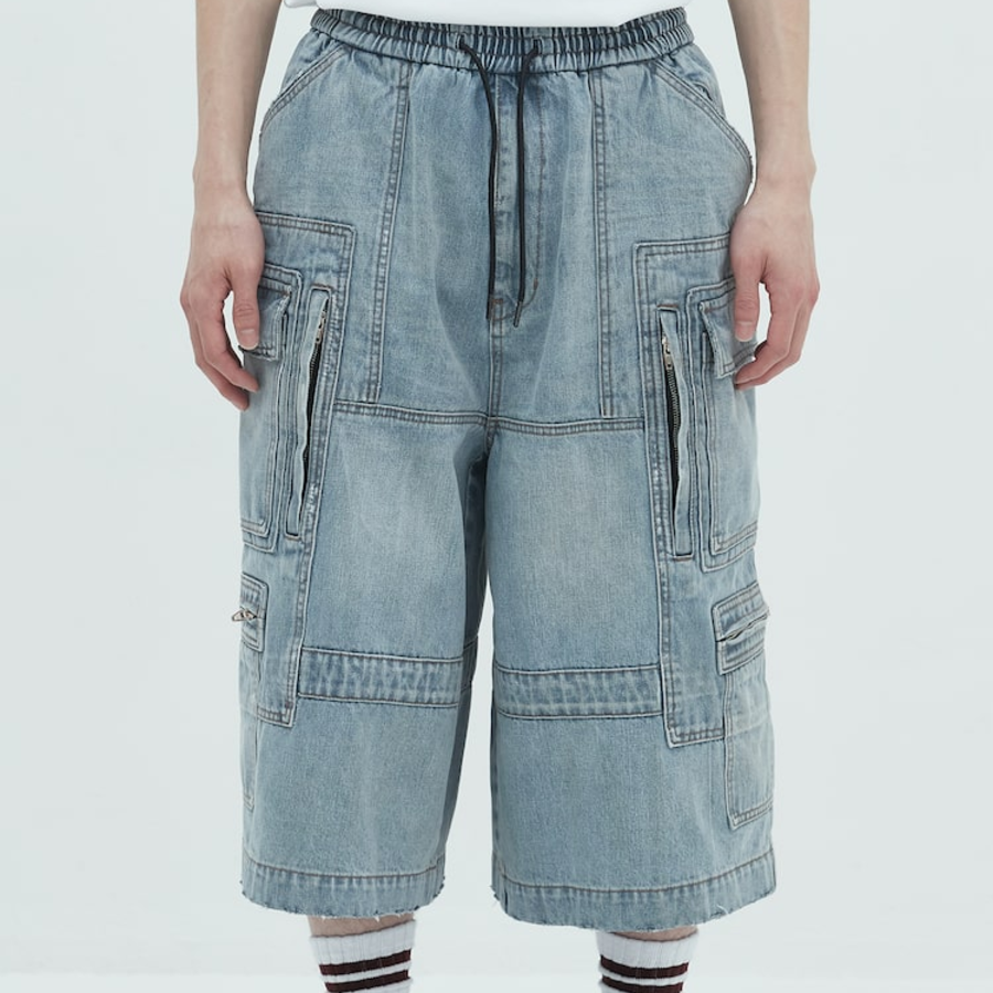 JUUN.J Denim Cargo Shorts – Blue