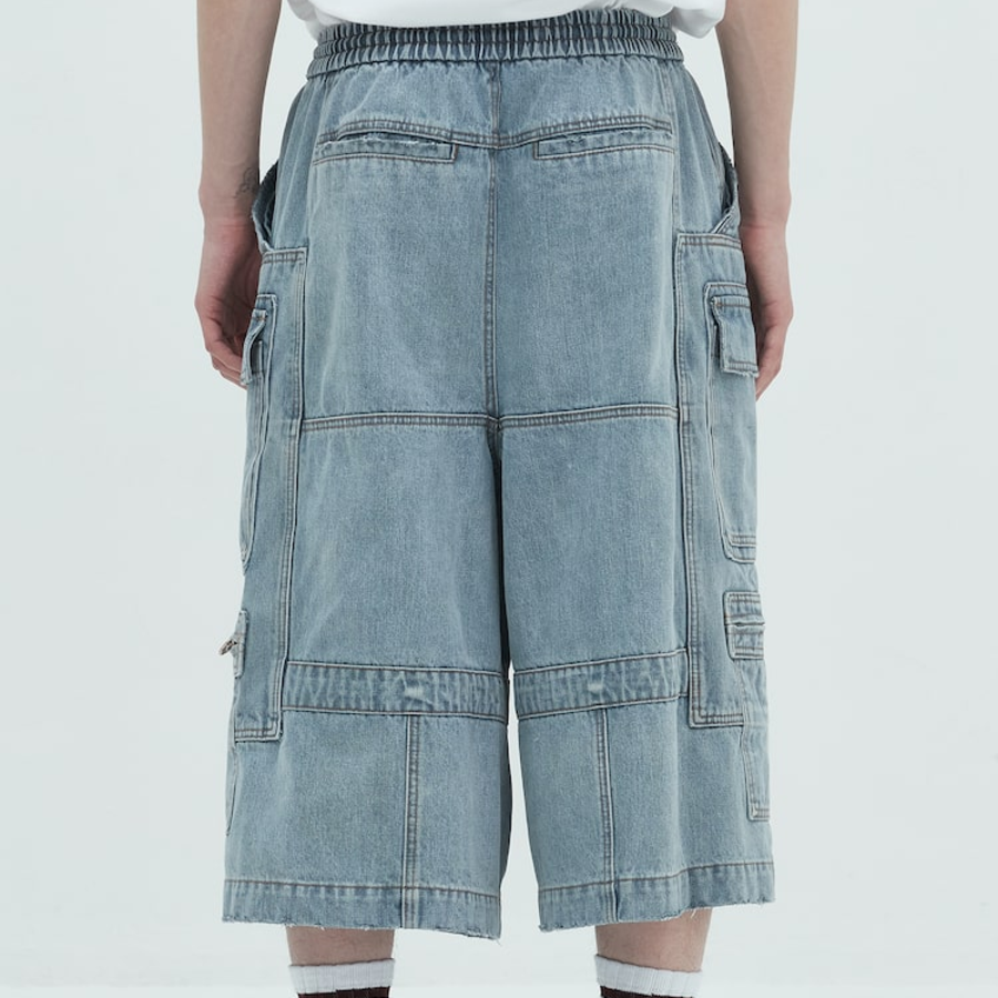 JUUN.J Denim Cargo Shorts – Blue