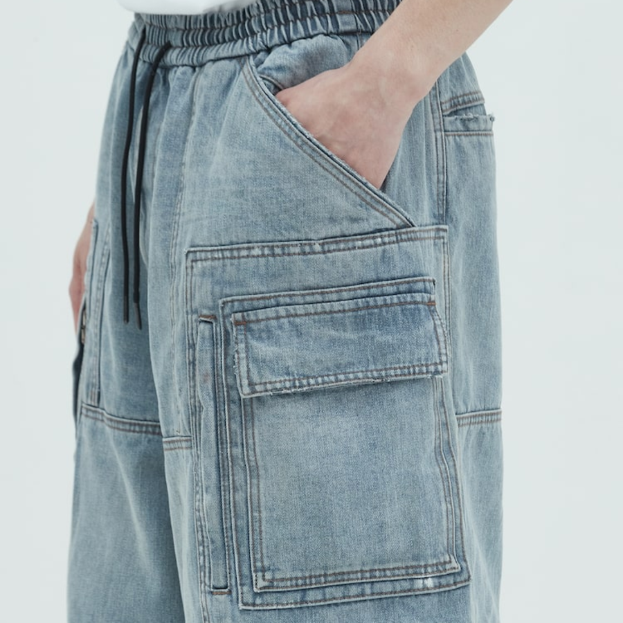 JUUN.J Denim Cargo Shorts – Blue