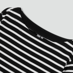 JAJU Boatneck Cotton Stretch Long Sleeve T-Shirt – Black