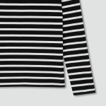 JAJU Boatneck Cotton Stretch Long Sleeve T-Shirt – Black