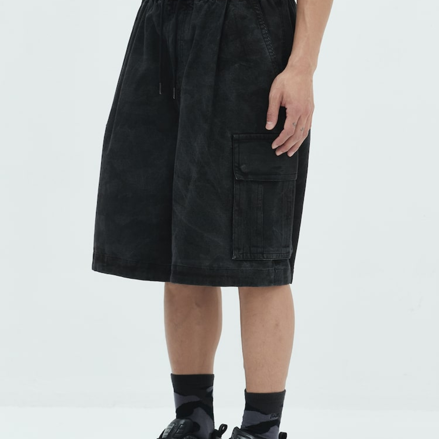 JUUN.J Camo Oxford Cotton Shorts – Ash