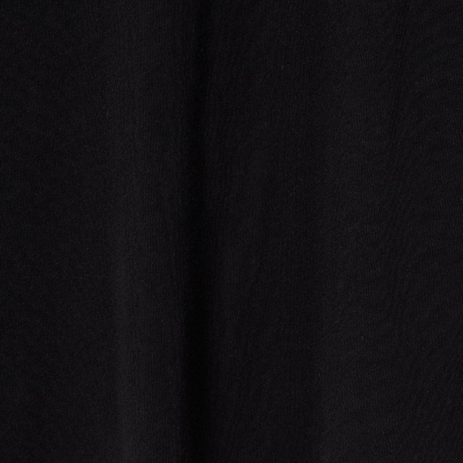 JAJU Cotton Twisted Yarn U-Neck Short Sleeve T-Shirt – Black