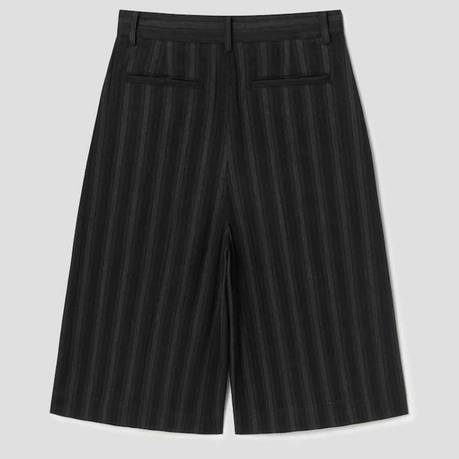 JUUN.J Wool Cotton Stripe Long Shorts – Black