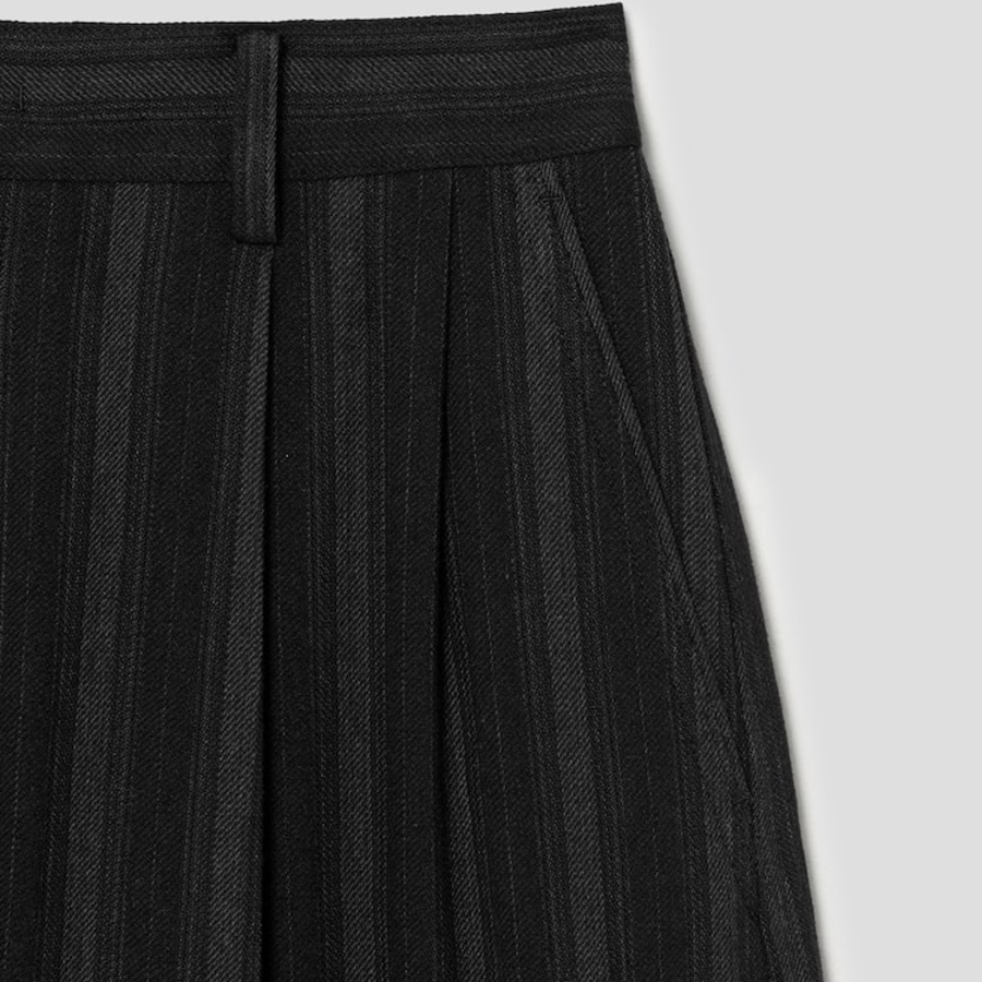 JUUN.J Wool Cotton Stripe Long Shorts – Black