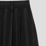 JUUN.J Wool Cotton Stripe Long Shorts – Black