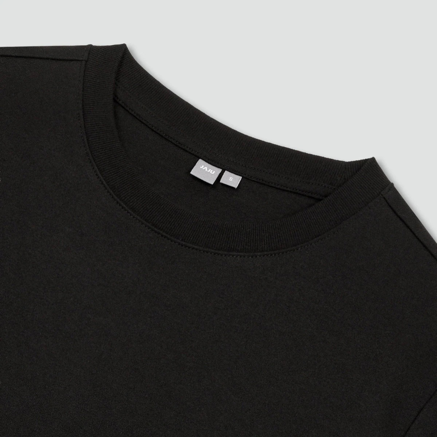 JAJU Heavy Cotton Short Sleeve T-Shirt – Black