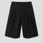 JUUN.J Light Fine Cotton Long Chino Shorts – Black