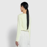 JAJU Boatneck Cotton Stretch Long Sleeve T-Shirt – Yellow