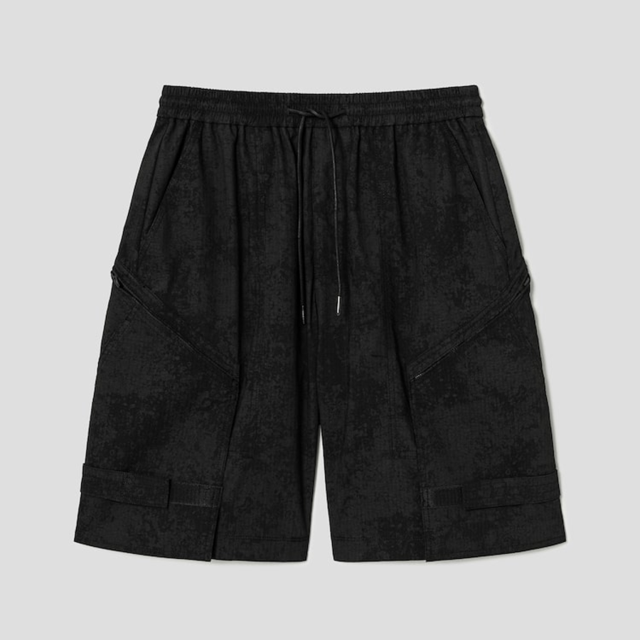 JUUN.J [CORE] Painting Stripe Velcro Detailed Shorts – Black