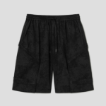 JUUN.J [CORE] Painting Stripe Velcro Detailed Shorts – Black
