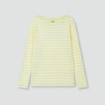 JAJU Boatneck Cotton Stretch Long Sleeve T-Shirt – Yellow