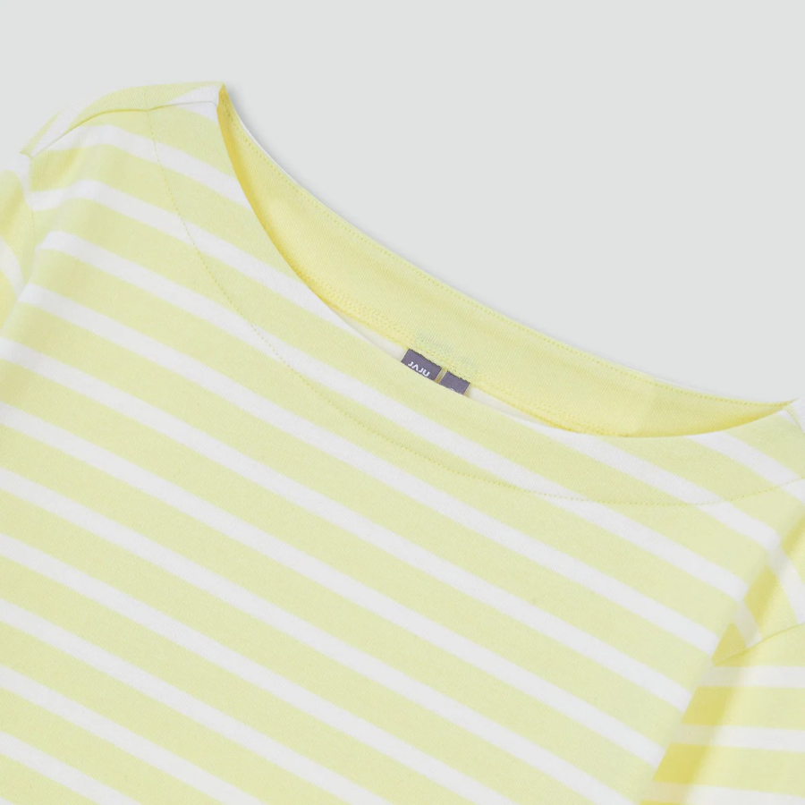 JAJU Boatneck Cotton Stretch Long Sleeve T-Shirt – Yellow