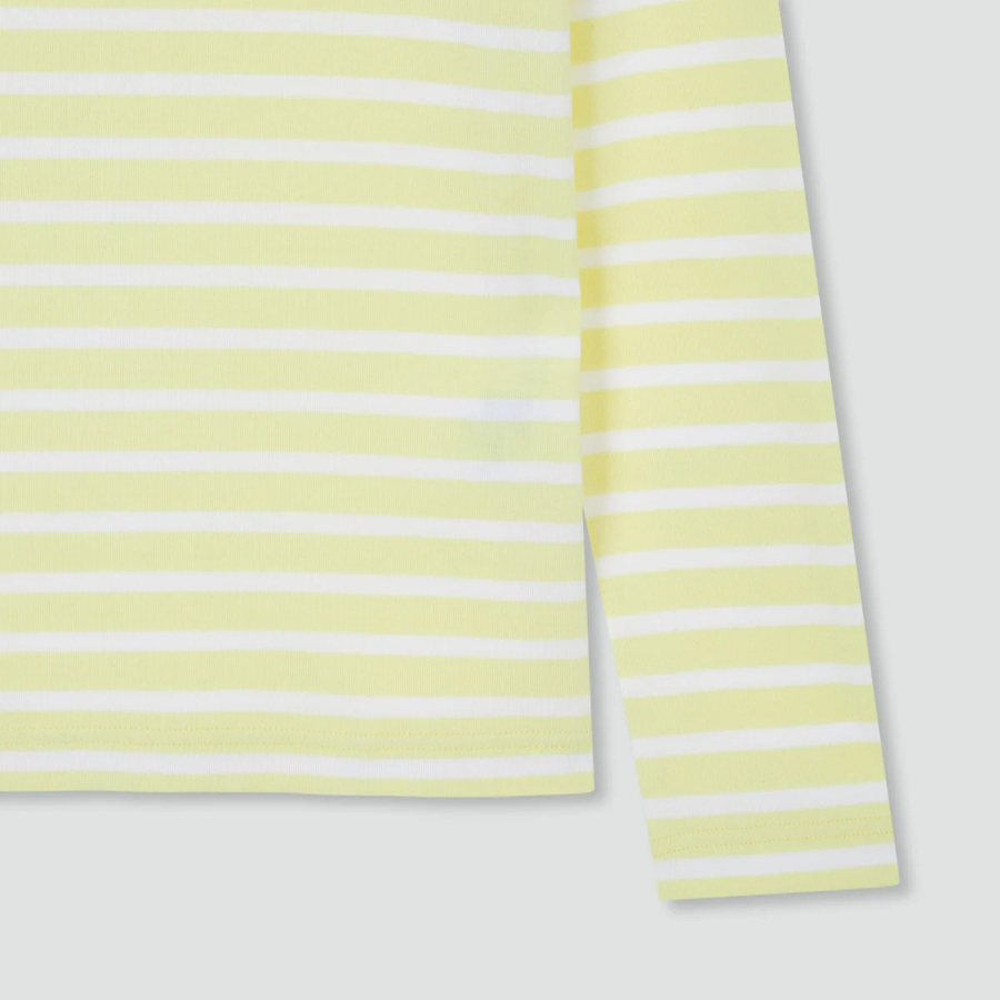 JAJU Boatneck Cotton Stretch Long Sleeve T-Shirt – Yellow