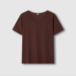 JAJU Cotton Ganggyeon U-Neck T-Shirt – Brown
