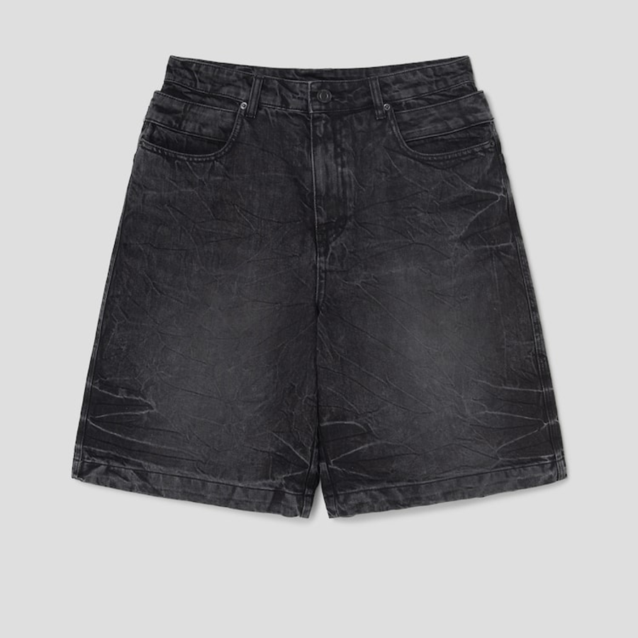 JUUN.J Denim Double Waist Shorts – Black