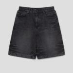 JUUN.J Denim Double Waist Shorts – Black