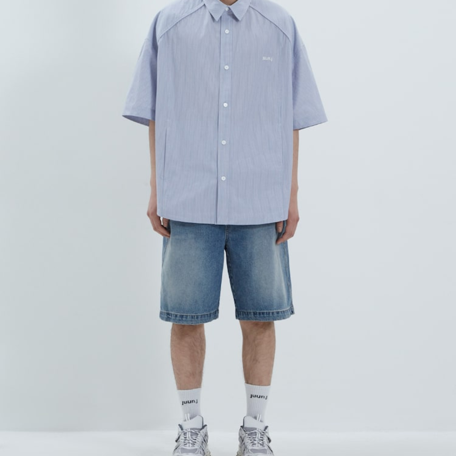 JUUN.J Denim Double Waist Shorts – Sky Blue