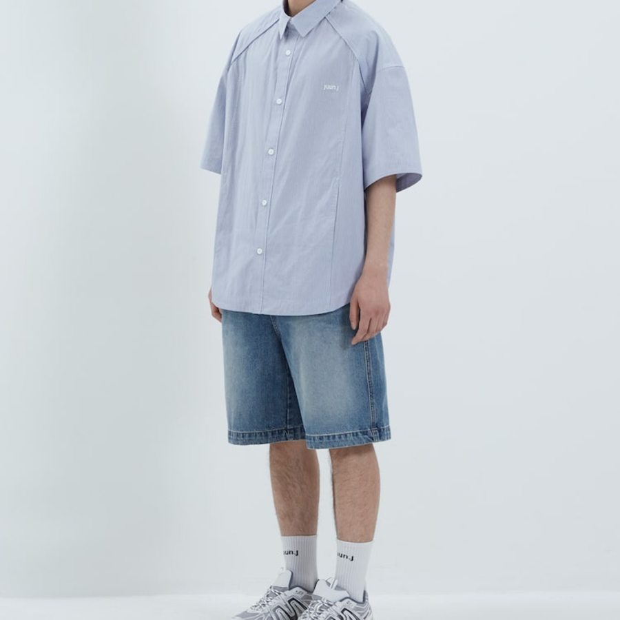 JUUN.J Denim Double Waist Shorts – Sky Blue