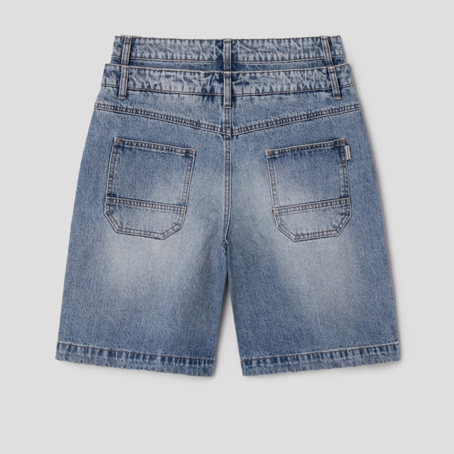 JUUN.J Denim Double Waist Shorts – Sky Blue