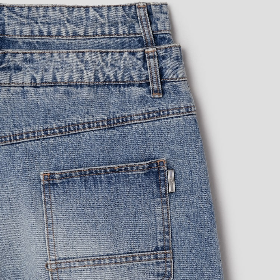 JUUN.J Denim Double Waist Shorts – Sky Blue