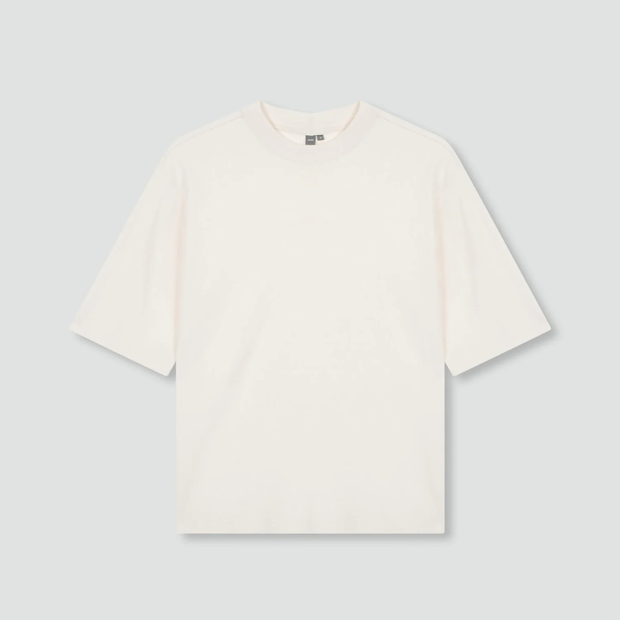 JAJU Cotton Mock Neck T-Shirt – Ivory