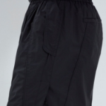 JUUN.J Dyed Nylon Diagonal Cut Side-Open Shorts – Black