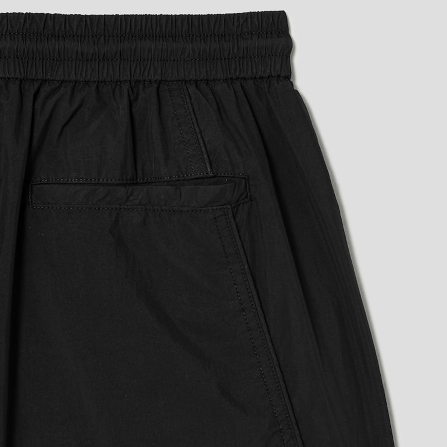 JUUN.J Dyed Nylon Diagonal Cut Side-Open Shorts – Black