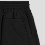 JUUN.J Dyed Nylon Diagonal Cut Side-Open Shorts – Black