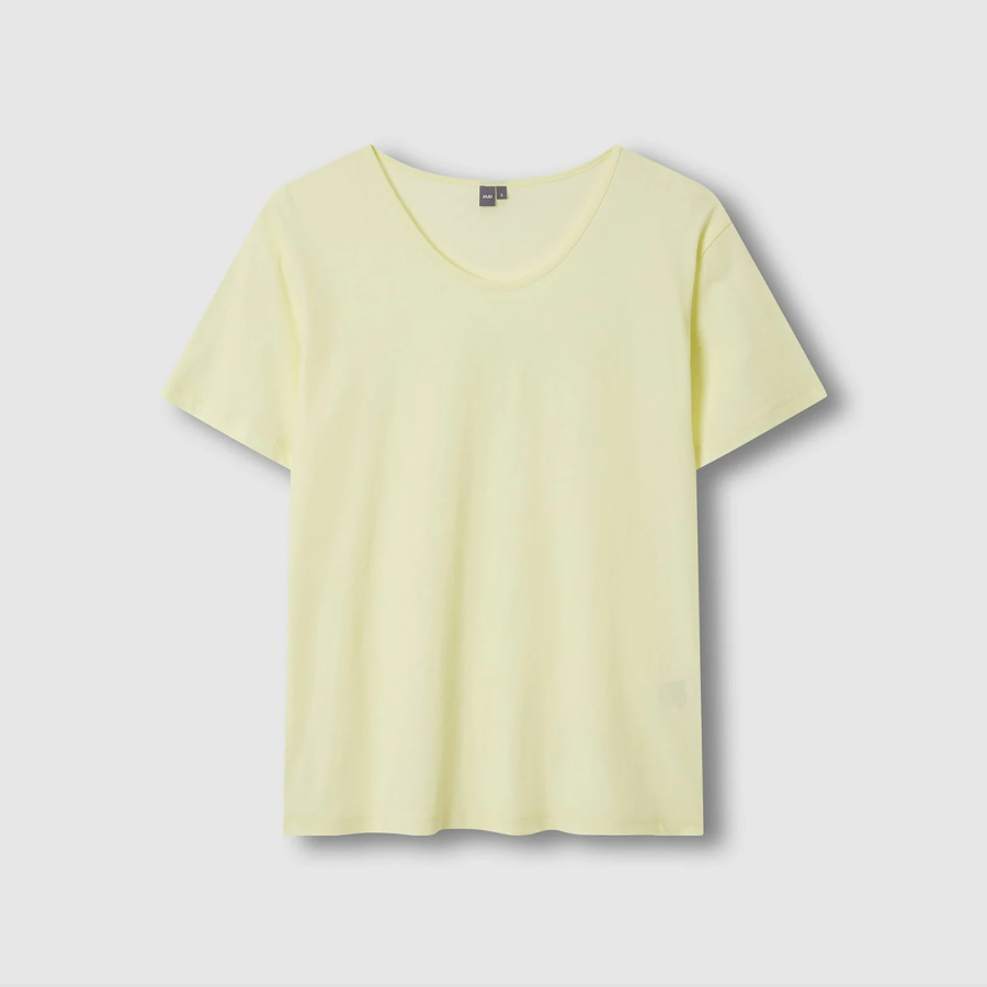 JAJU Cotton U-Neck T-Shirt – Yellow