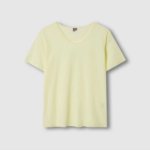 JAJU Cotton U-Neck T-Shirt – Yellow