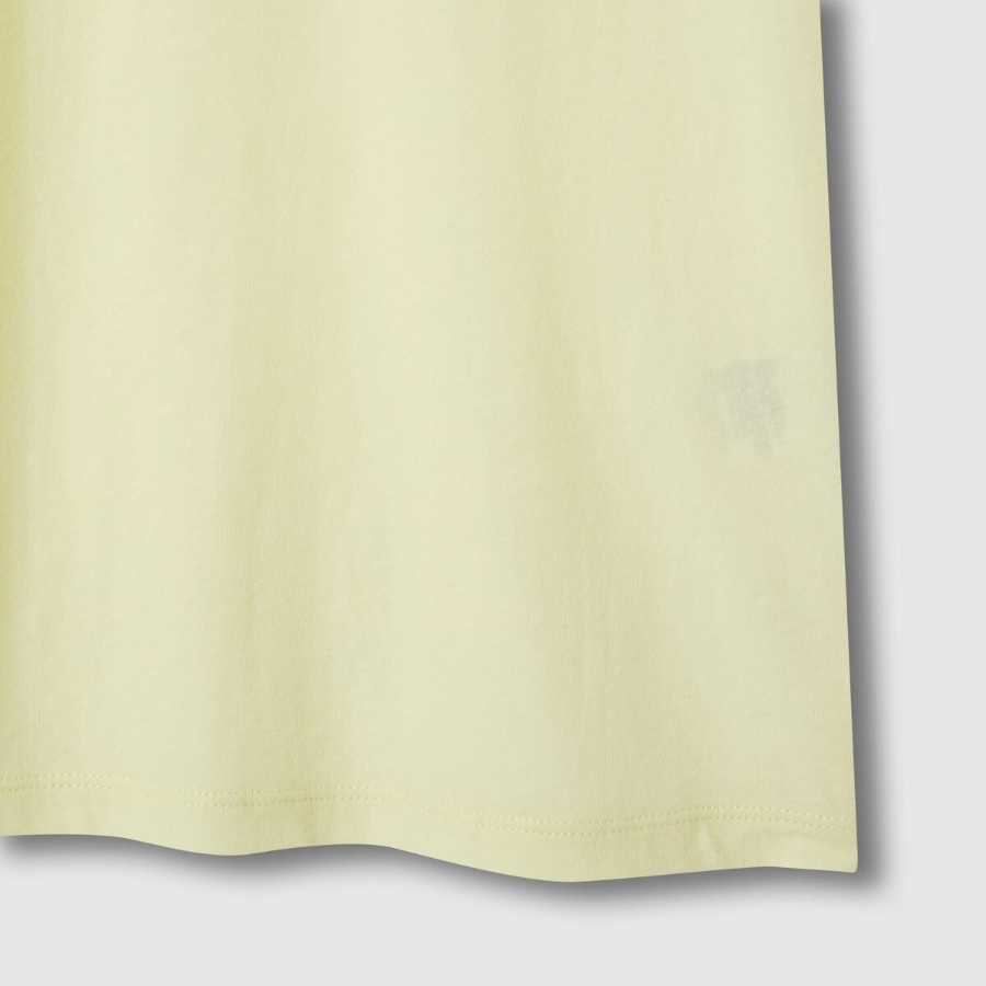 JAJU Cotton U-Neck T-Shirt – Yellow
