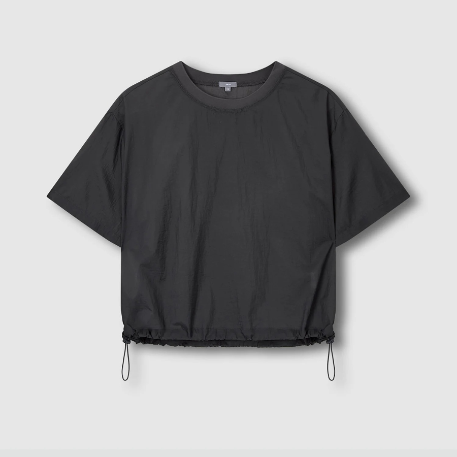 JAJU Square Texture T-Shirt – Charcoal