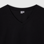 JAJU V-Neck Turn-Up T-Shirt – Black