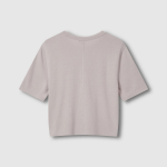 JAJU Ribbed Crop Short-Sleeve T-Shirt – Dark Pink