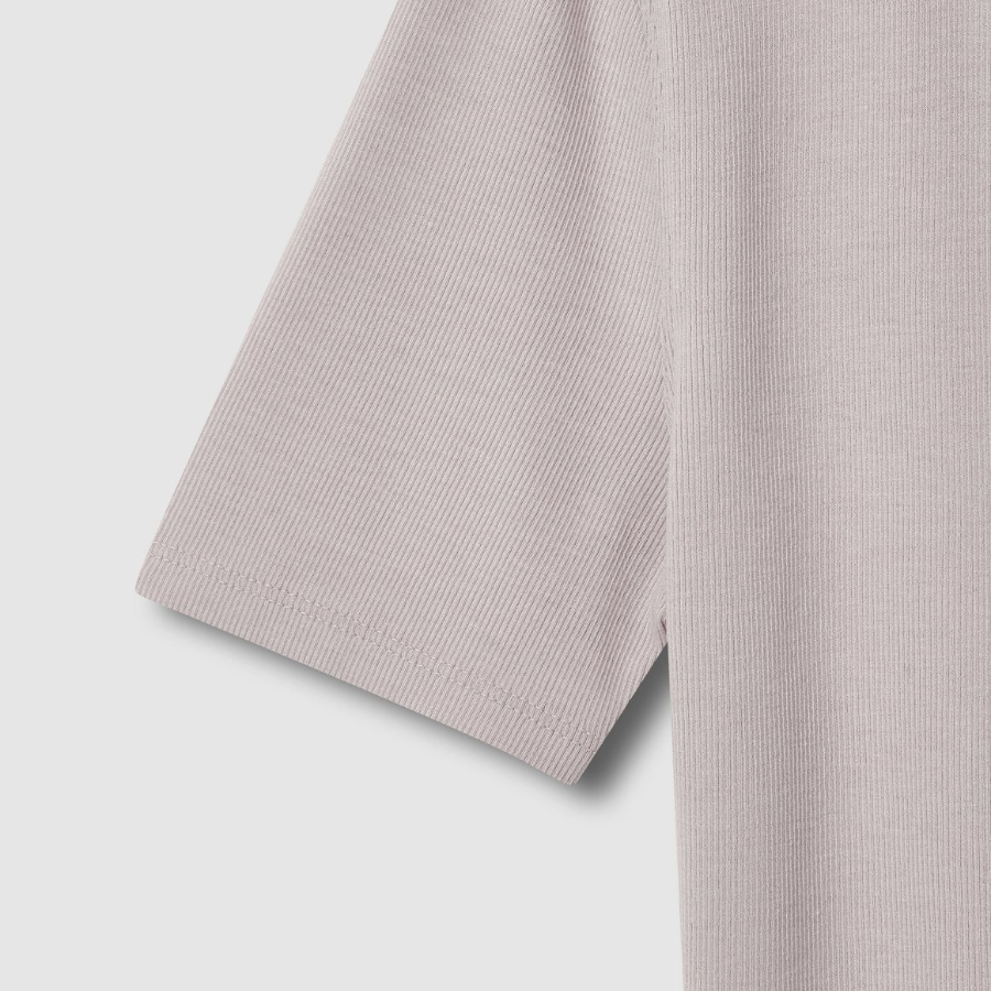 JAJU Ribbed Crop Short-Sleeve T-Shirt – Dark Pink